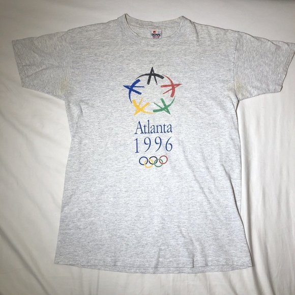 Jerzees Tops - Vintage Original 90s Atlanta Grey 1996 Olympics T-shirt Size Large Signal Brand